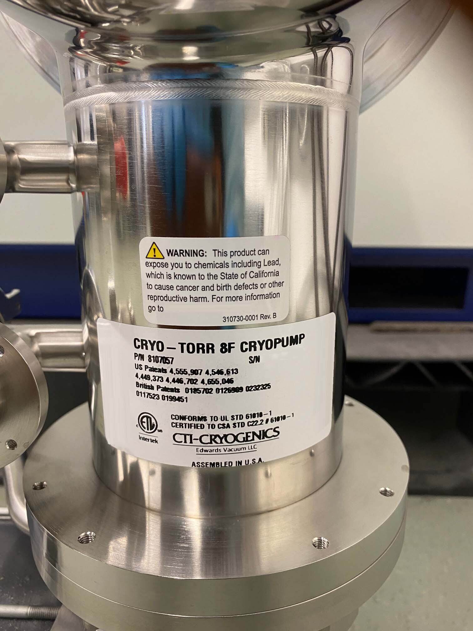 Photo Used CTI-CRYOGENICS Cryo-Torr 8F For Sale