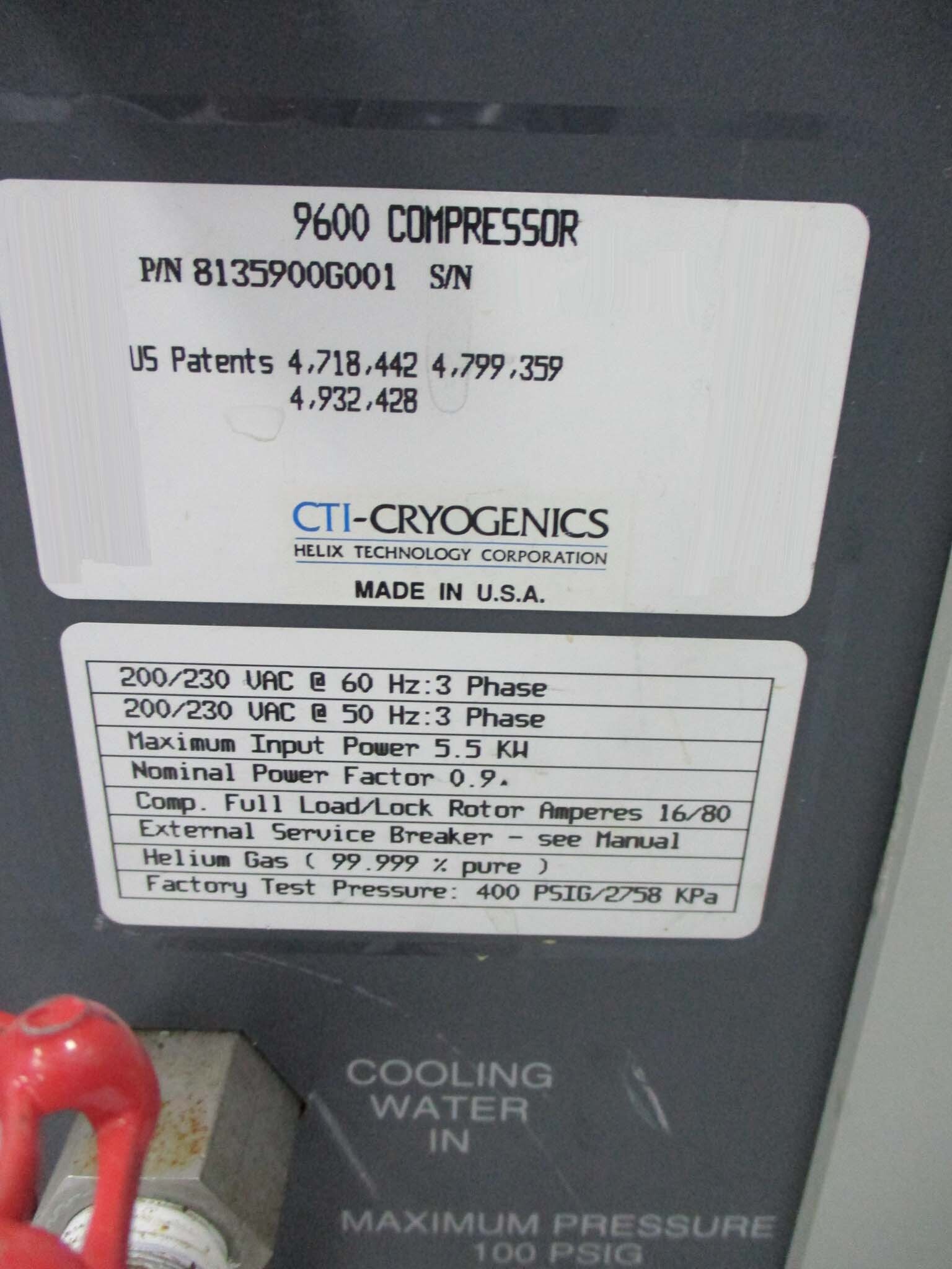 사진 사용됨 CTI-CRYOGENICS 9600 판매용