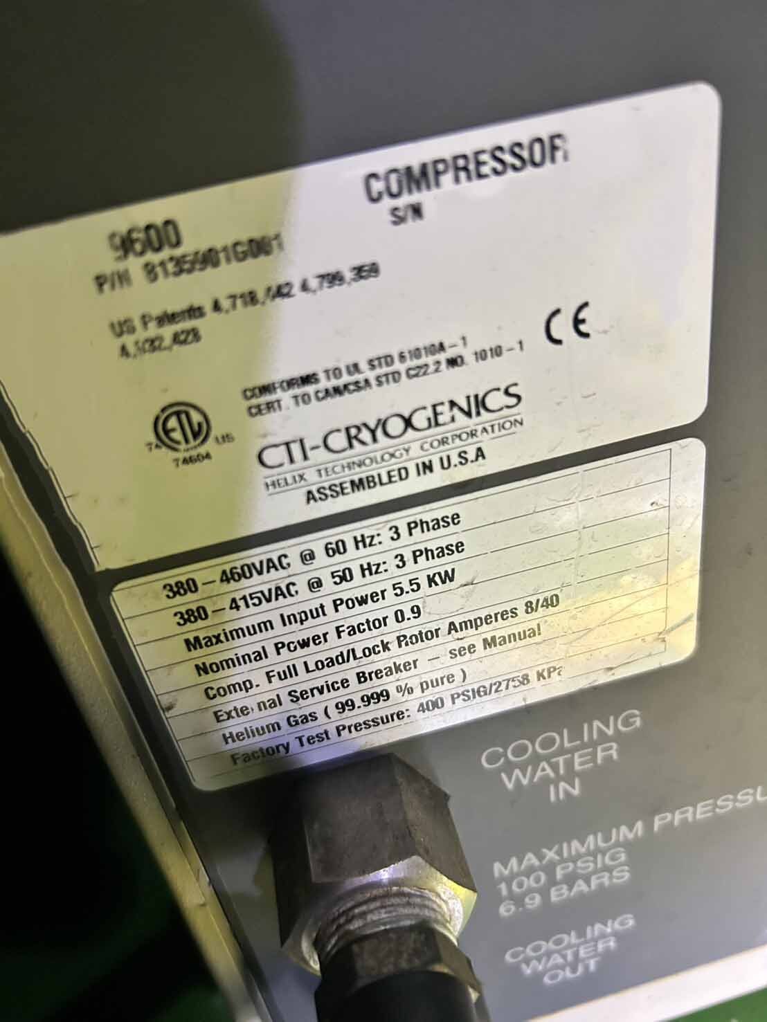 フォト（写真） 使用される CTI-CRYOGENICS 9600 販売のために