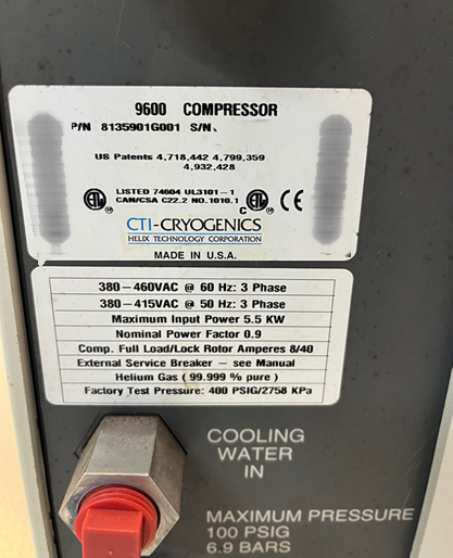 フォト（写真） 使用される CTI-CRYOGENICS 9600 販売のために