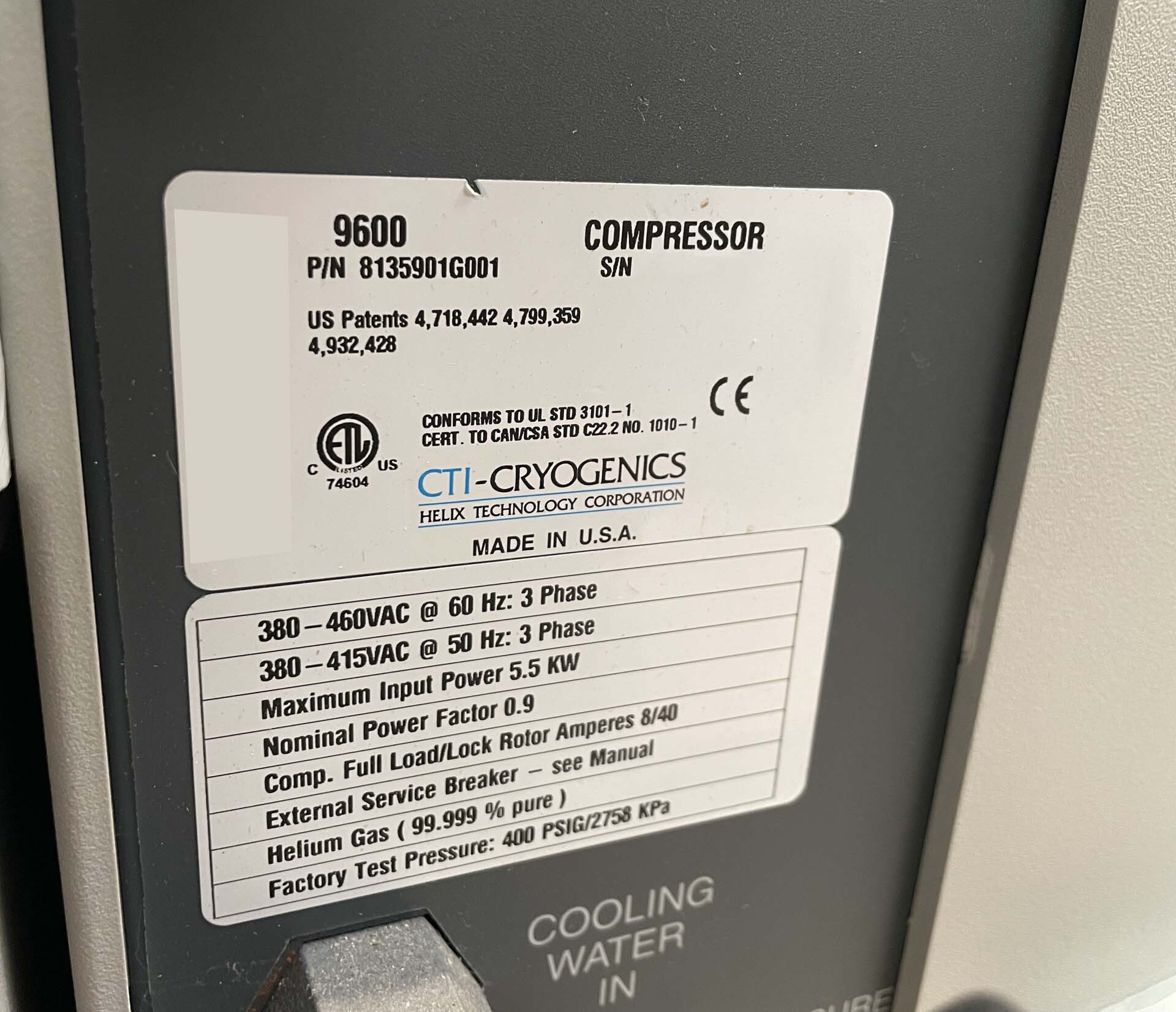 フォト（写真） 使用される CTI-CRYOGENICS 9600 販売のために