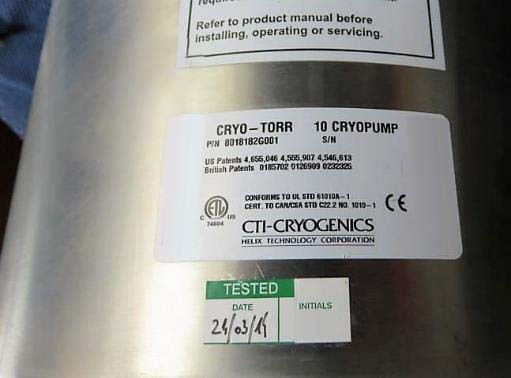 사진 사용됨 CTI-CRYOGENICS Cryo-Torr 10 판매용