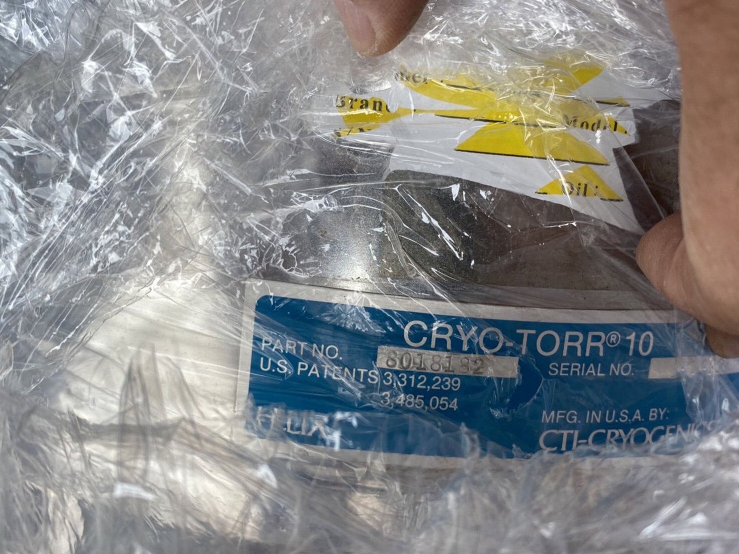 圖為 已使用的 CTI-CRYOGENICS Cryo-Torr 10 待售