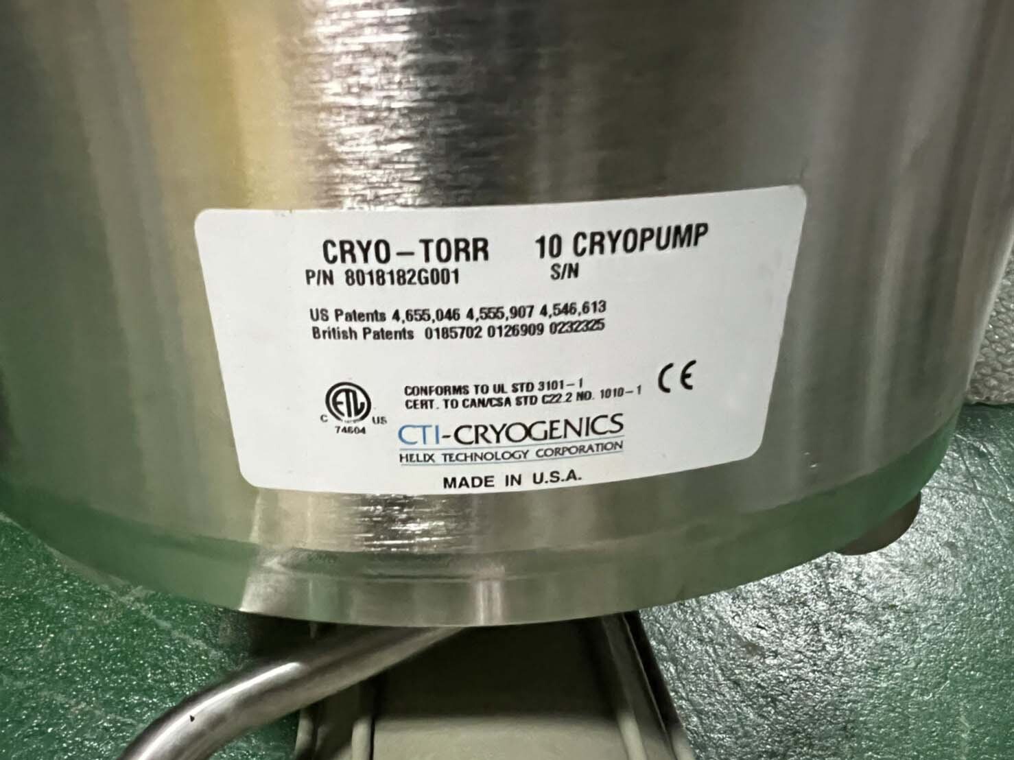 Photo Used CTI-CRYOGENICS Cryo-Torr 10 For Sale