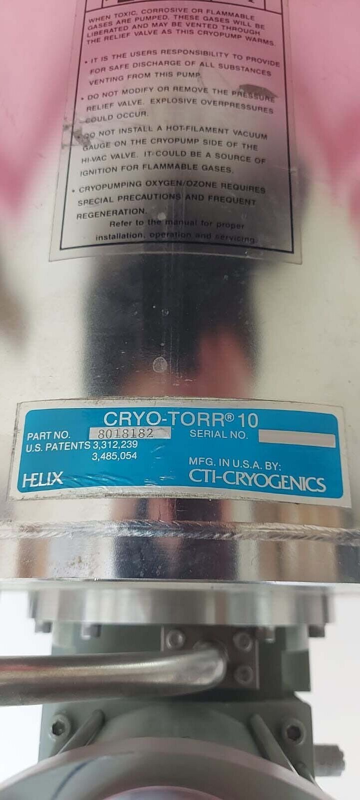 Foto Verwendet CTI-CRYOGENICS Cryo-Torr 10 Zum Verkauf