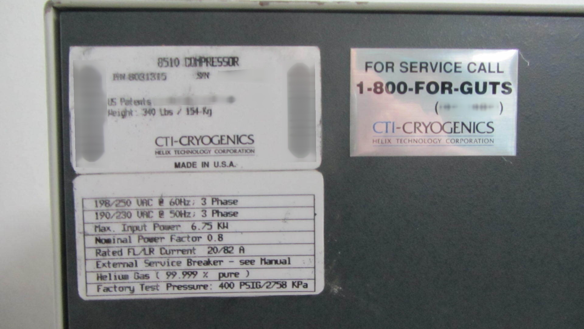 Foto Verwendet CTI-CRYOGENICS Cryo-Torr 10 Zum Verkauf