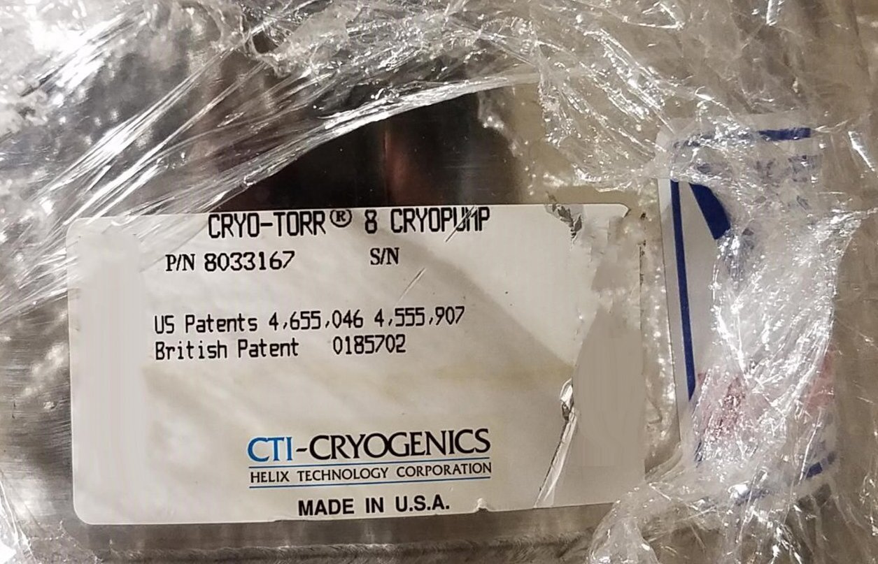 Photo Used CTI-CRYOGENICS Cryo-Torr 8 For Sale