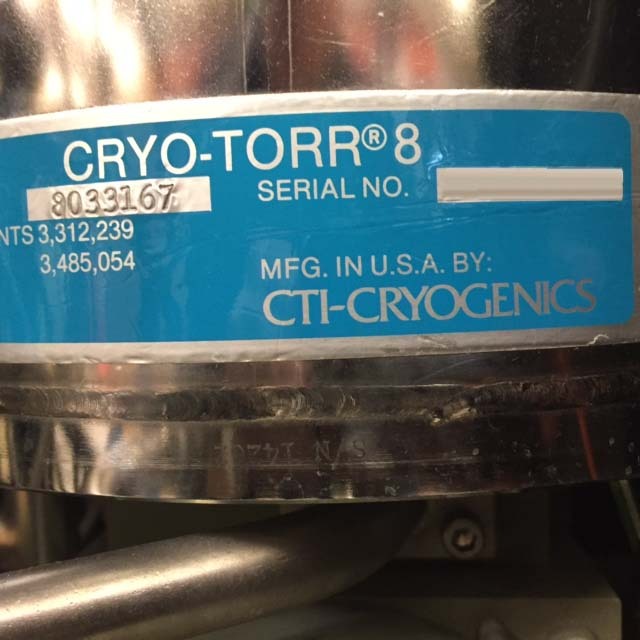 Photo Used CTI-CRYOGENICS Cryo-Torr 8 For Sale