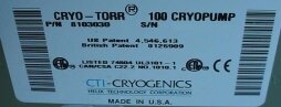 圖為 已使用的 CTI-CRYOGENICS Cryotorr 100 Cryopump 待售