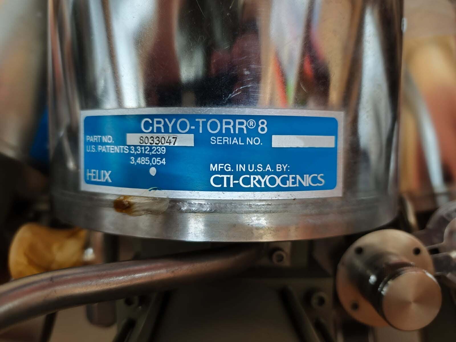 Photo Used CTI-CRYOGENICS CT-8 For Sale