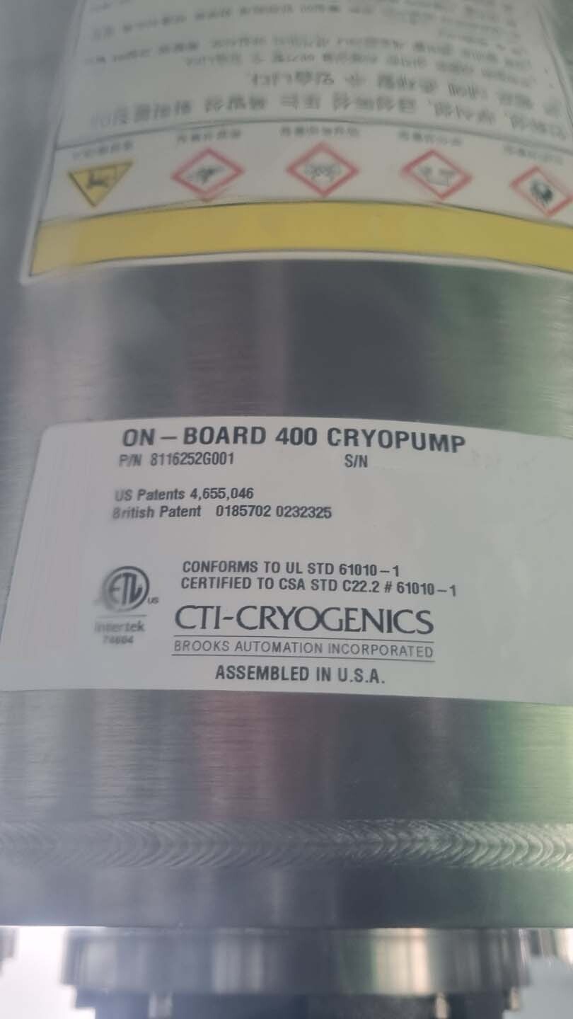 Photo Used CTI-CRYOGENICS 400 ISO (On-board) For Sale