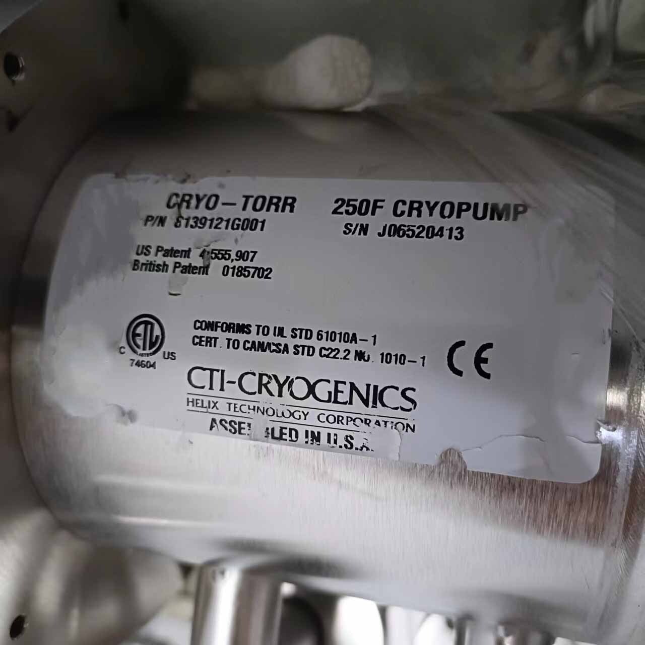 图为 已使用的 CTI-CRYOGENICS Lot of pumps 待售