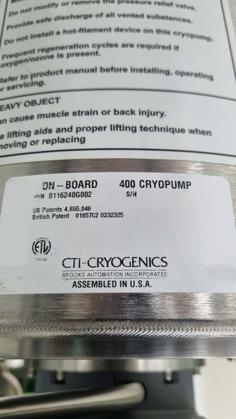 圖為 已使用的 CTI-CRYOGENICS 400 ISO (On-board) 待售