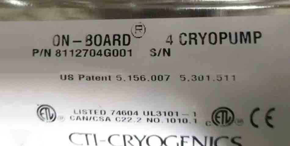 圖為 已使用的 CTI-CRYOGENICS OB-4 (On-Board) 待售