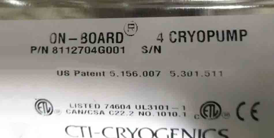 Photo Used CTI-CRYOGENICS OB-4 (On-Board) For Sale