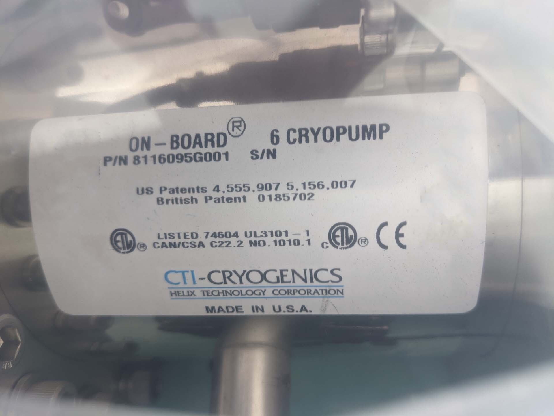 Photo Used CTI-CRYOGENICS OB-6 (On-Board) For Sale