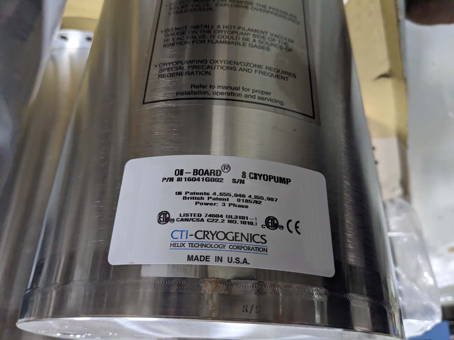 Photo Used CTI-CRYOGENICS OB-8 For Sale