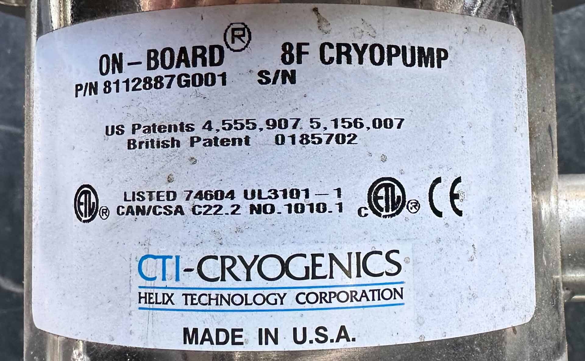 CTICRYOGENICS OB8F Pump used for sale price 293646445 > buy from CAE