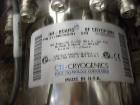 Photo Used CTI-CRYOGENICS 8F (On-Board) For Sale