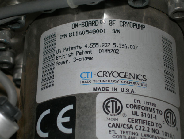 フォト（写真） 使用される CTI-CRYOGENICS 8F (On-Board) 販売のために