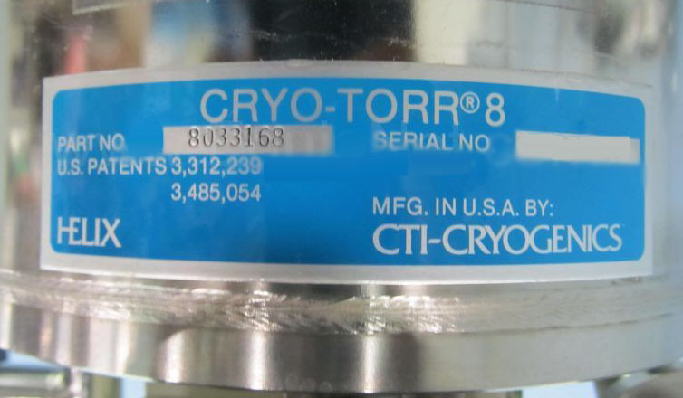 圖為 已使用的 CTI-CRYOGENICS CT-8 待售