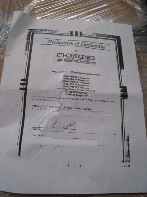 フォト（写真） 使用される CTI-CRYOGENICS IS-1000 販売のために