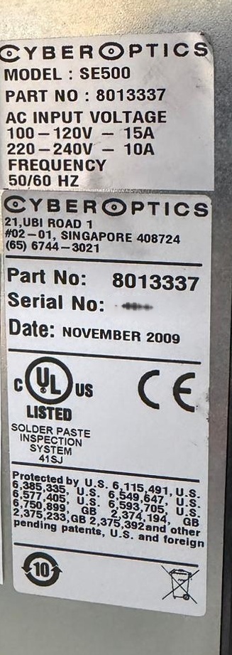 Photo Used CYBEROPTICS Lot of SE 500 For Sale