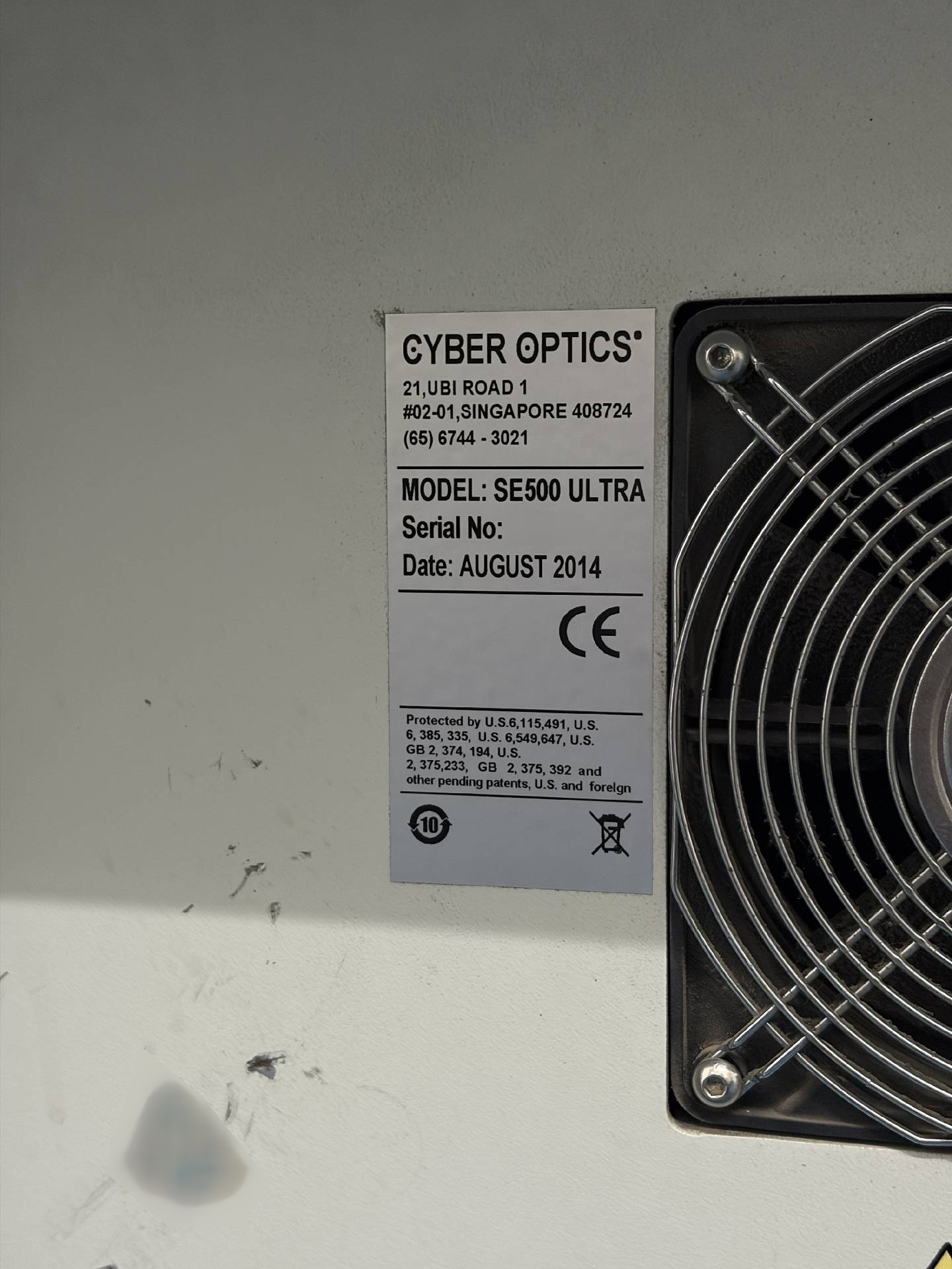 Photo Used CYBEROPTICS SE 500 Ultra For Sale
