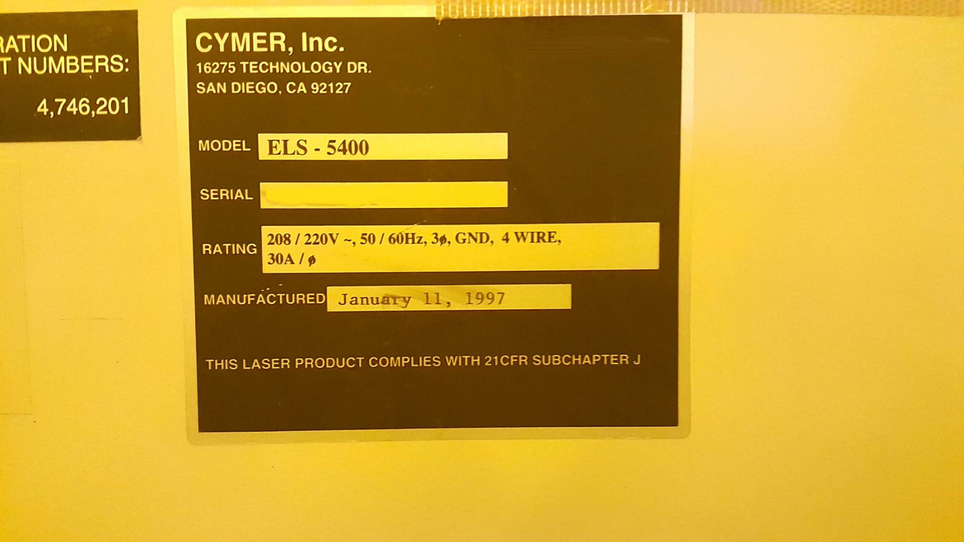 Photo Used CYMER ELS 5400 For Sale