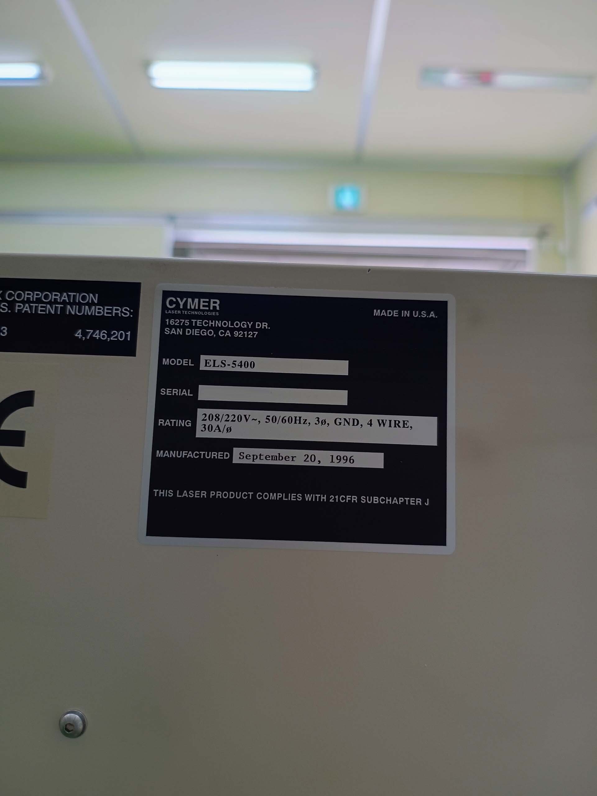 Photo Used CYMER ELS 5400 For Sale