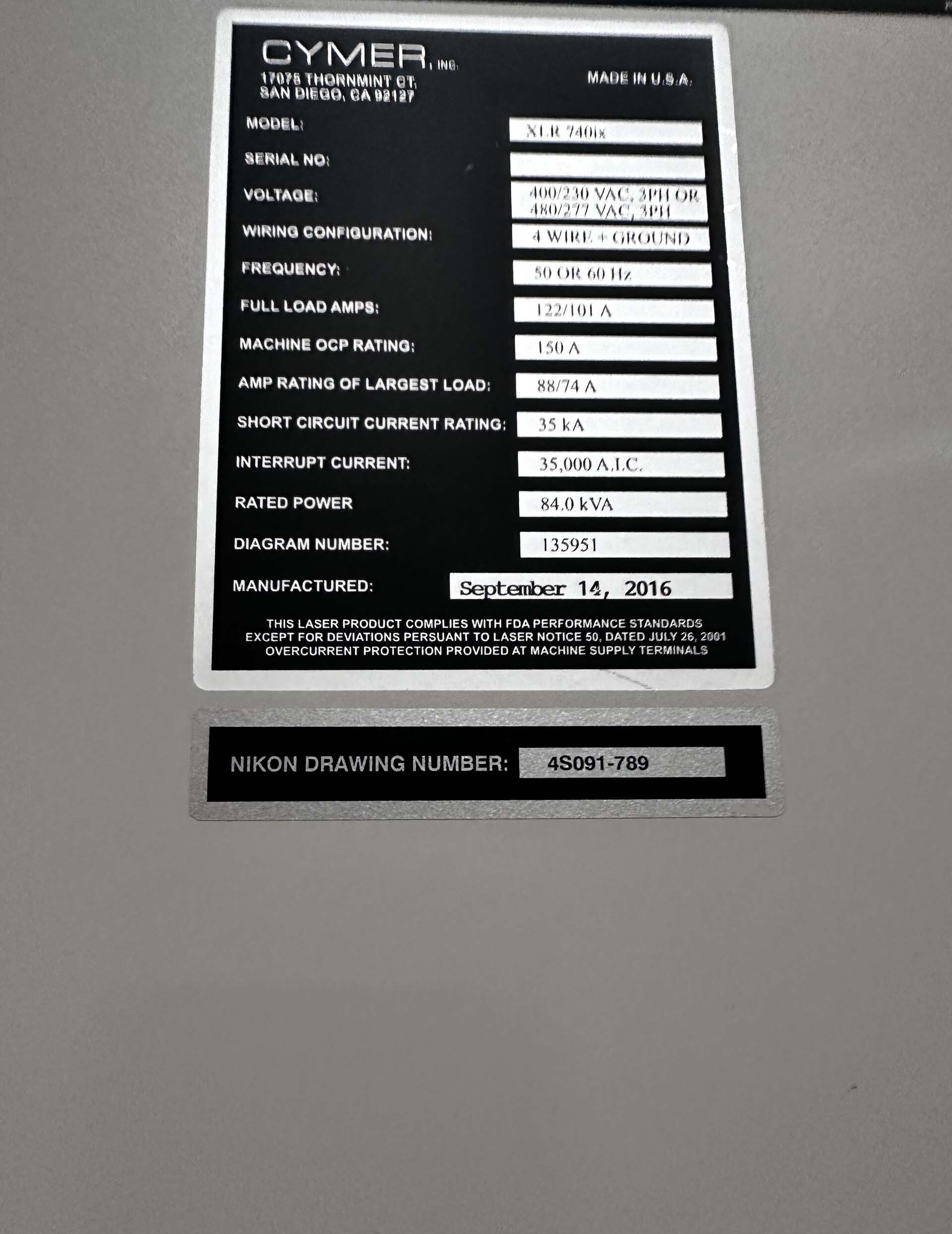 Foto Verwendet CYMER XLR 740ix Zum Verkauf