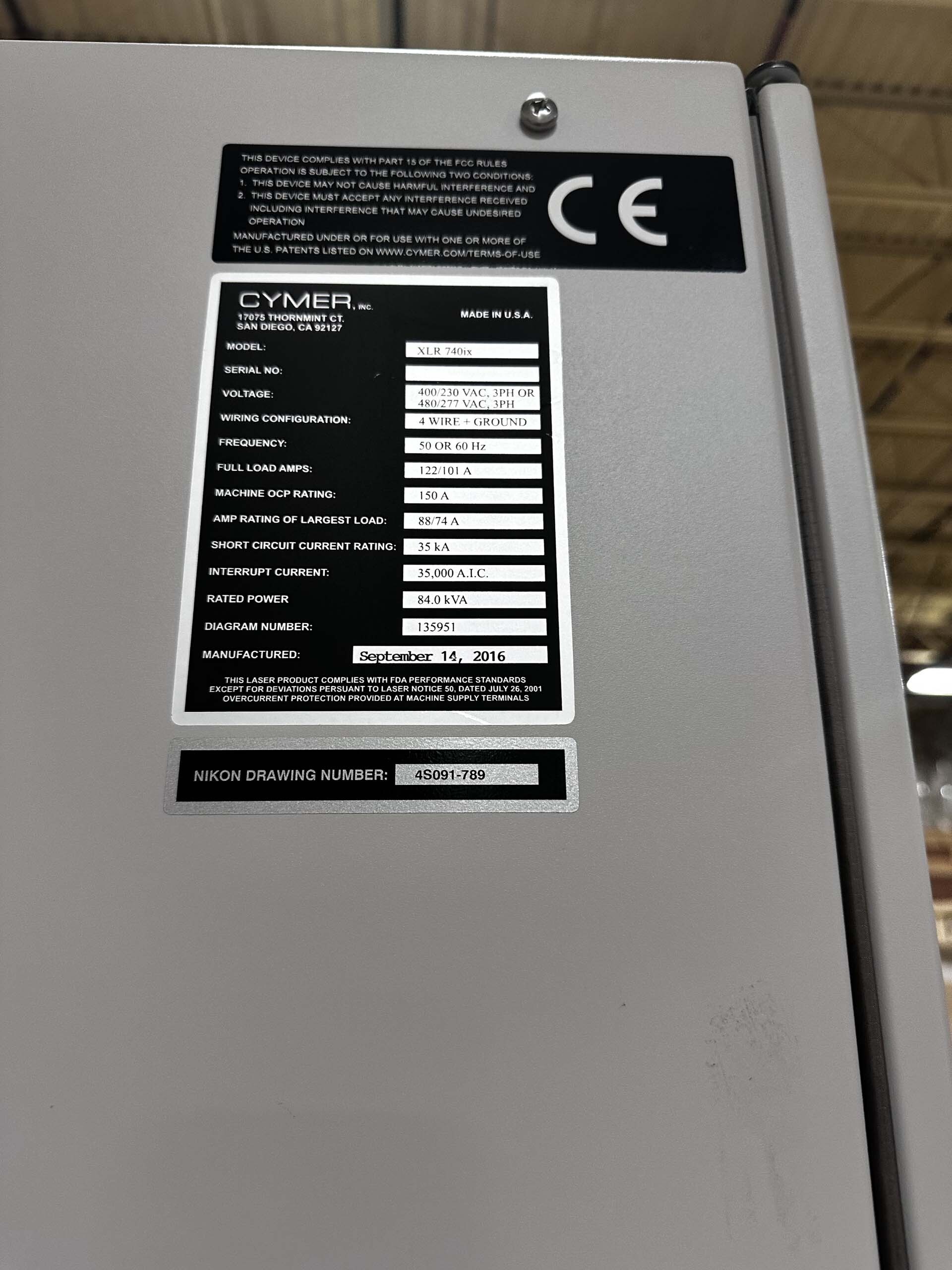 Foto Verwendet CYMER XLR 740ix Zum Verkauf