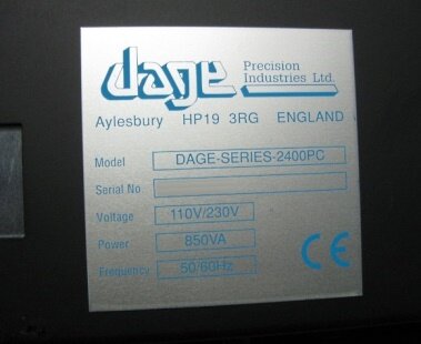 DAGE 2400 PC #9025852