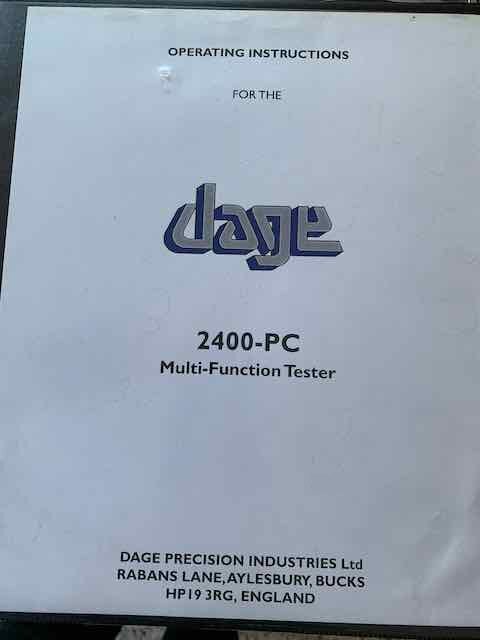 圖為 已使用的 DAGE 2400 待售