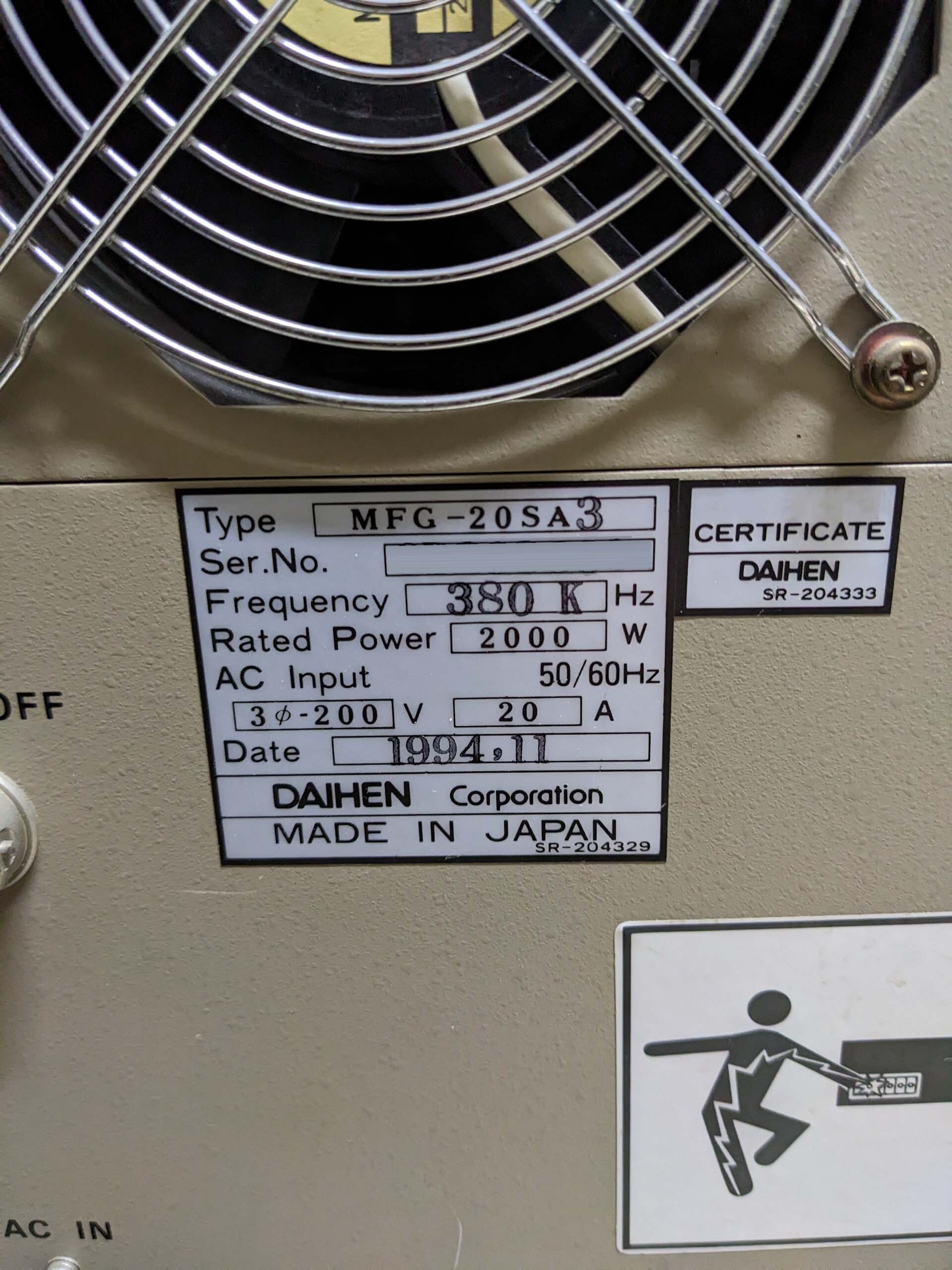 사진 사용됨 DAIHEN MFG-20SA 판매용