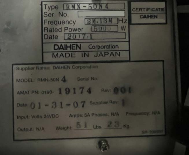 Photo Used DAIHEN RMN-50N4 For Sale