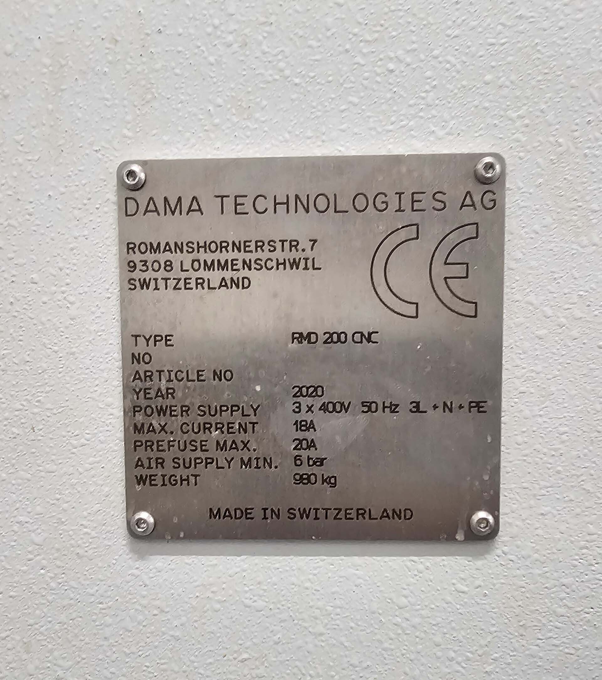 Photo Used DAMA RMD-200 CN For Sale