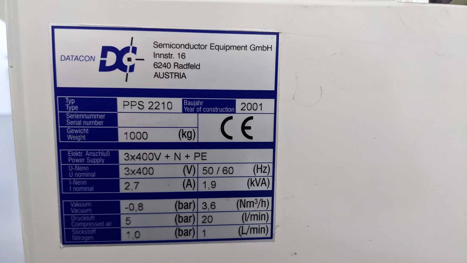 Foto Verwendet DATACON / BESI 2210 PPS Zum Verkauf