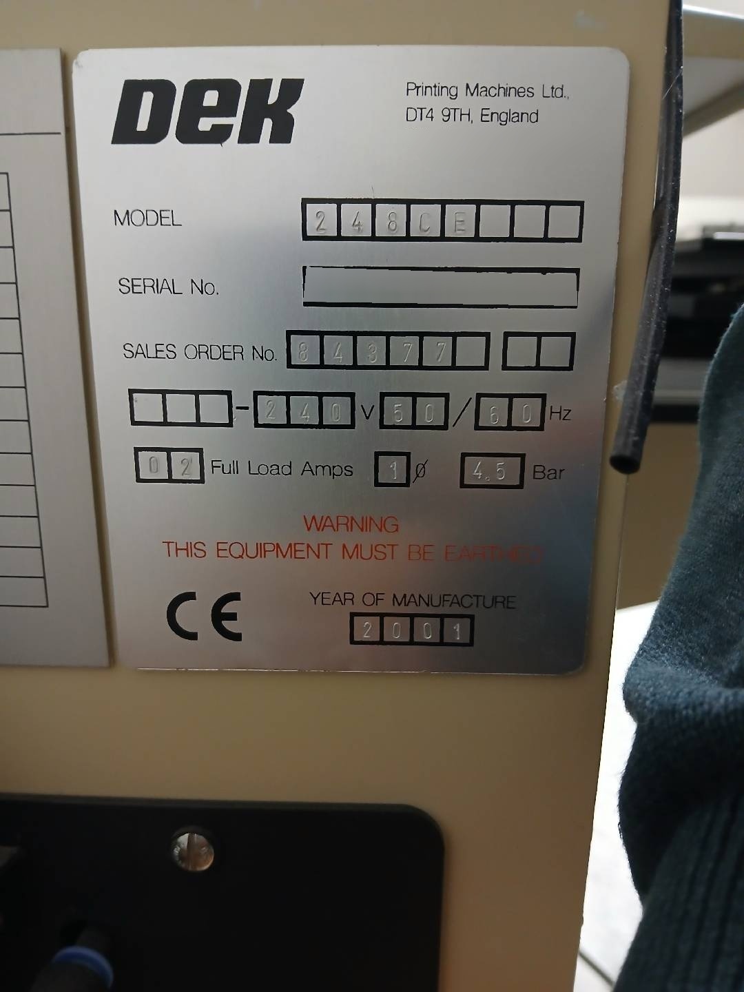 Photo Used DEK 248CE For Sale