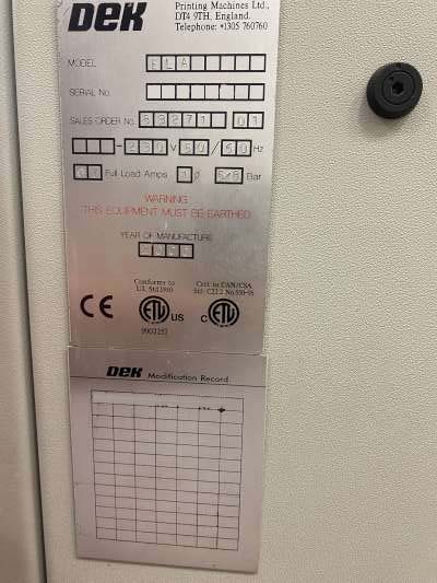 图为 已使用的 DEK ELA 265 待售