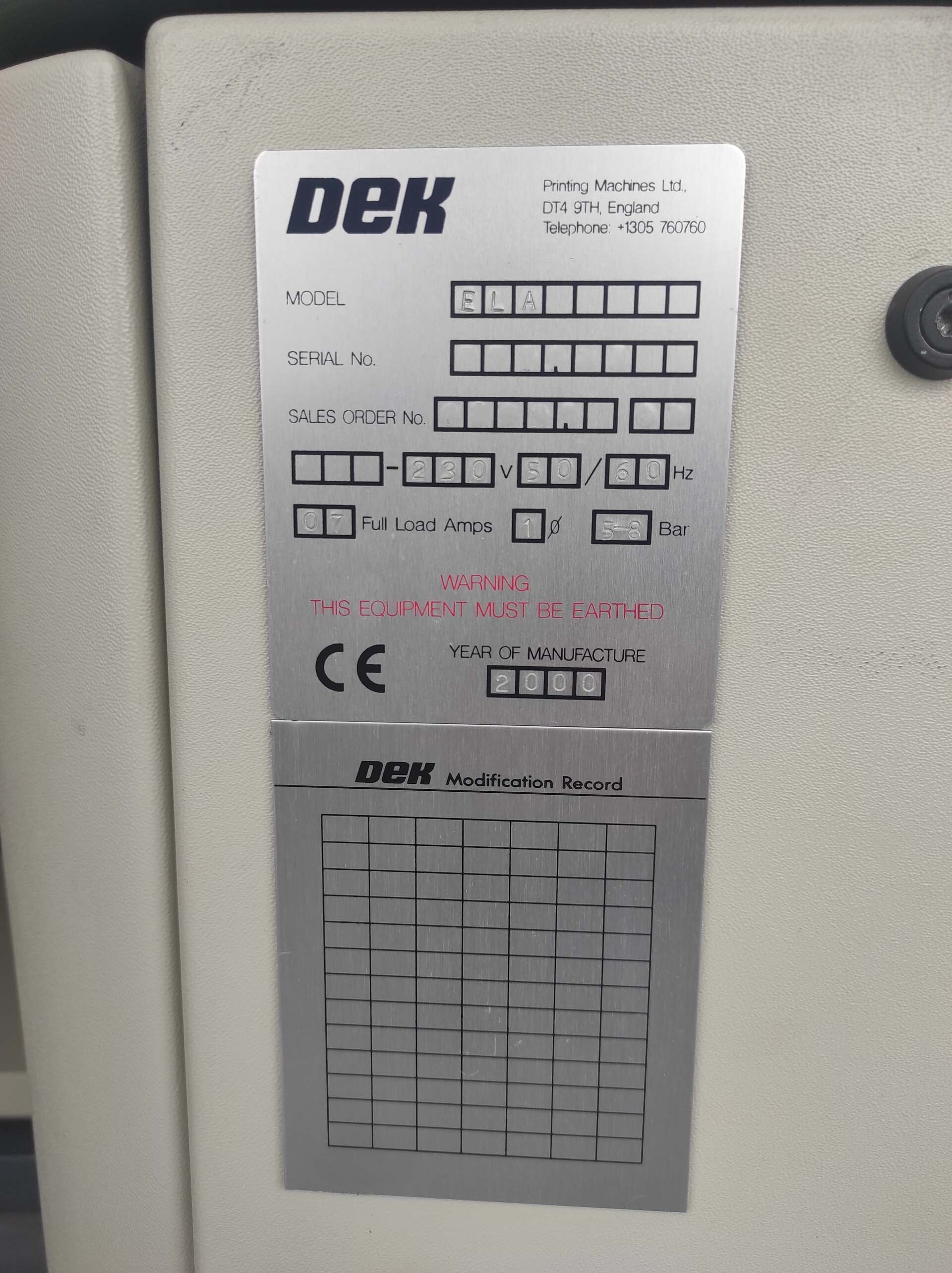 图为 已使用的 DEK ELA 待售