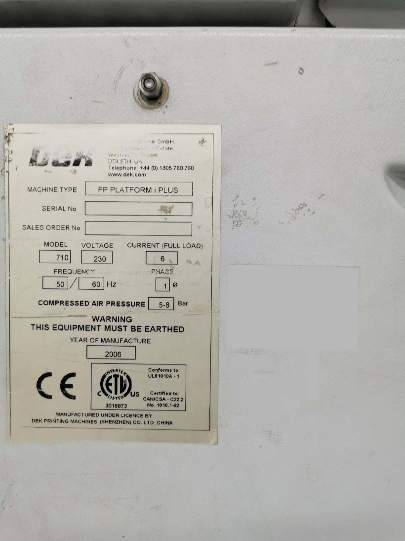 Foto Verwendet DEK FP Platform I Plus Zum Verkauf