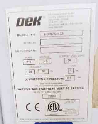 Photo Used DEK Horizon 02i For Sale