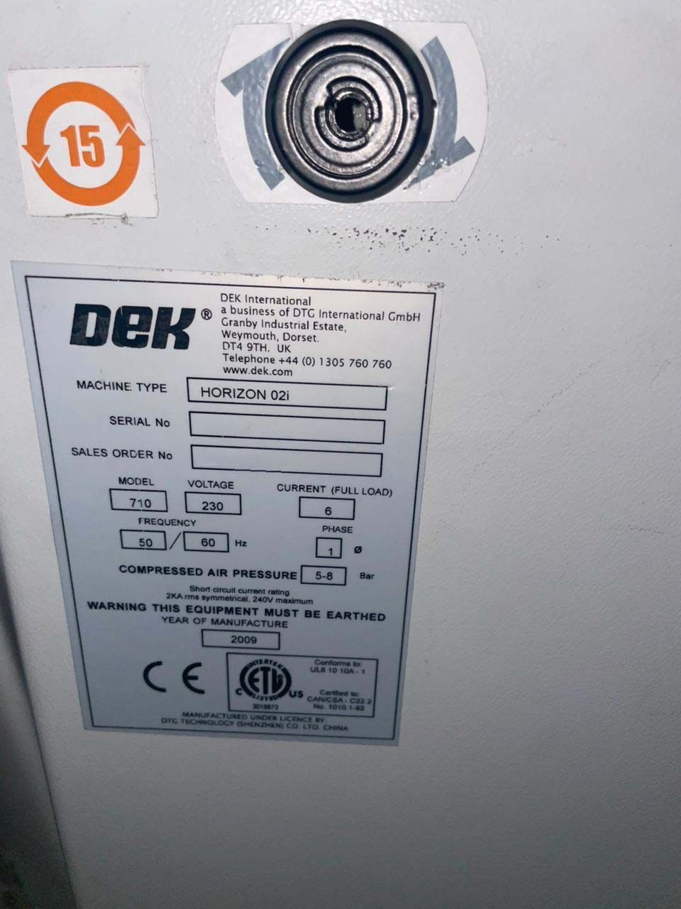 图为 已使用的 DEK Horizon 02i 待售