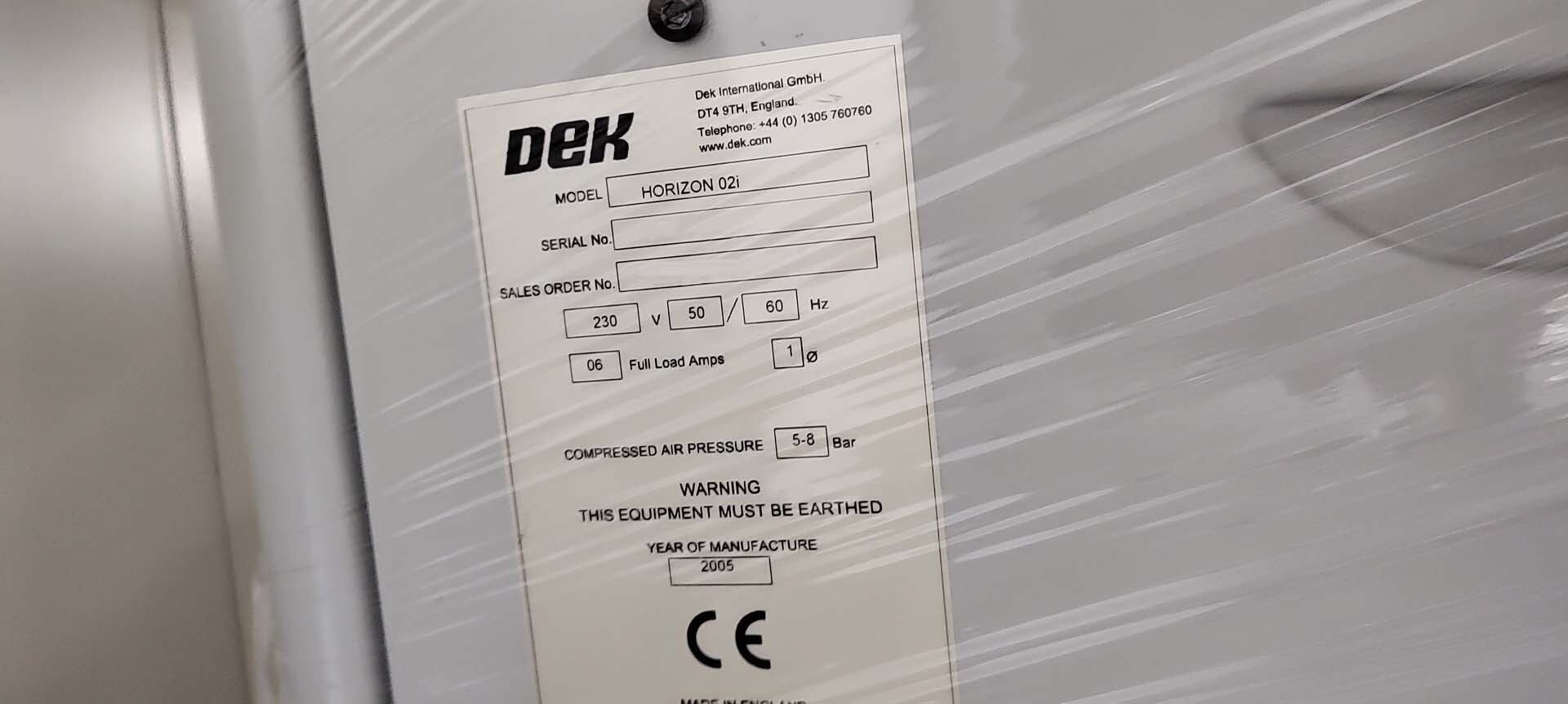 图为 已使用的 DEK Horizon 02i 待售