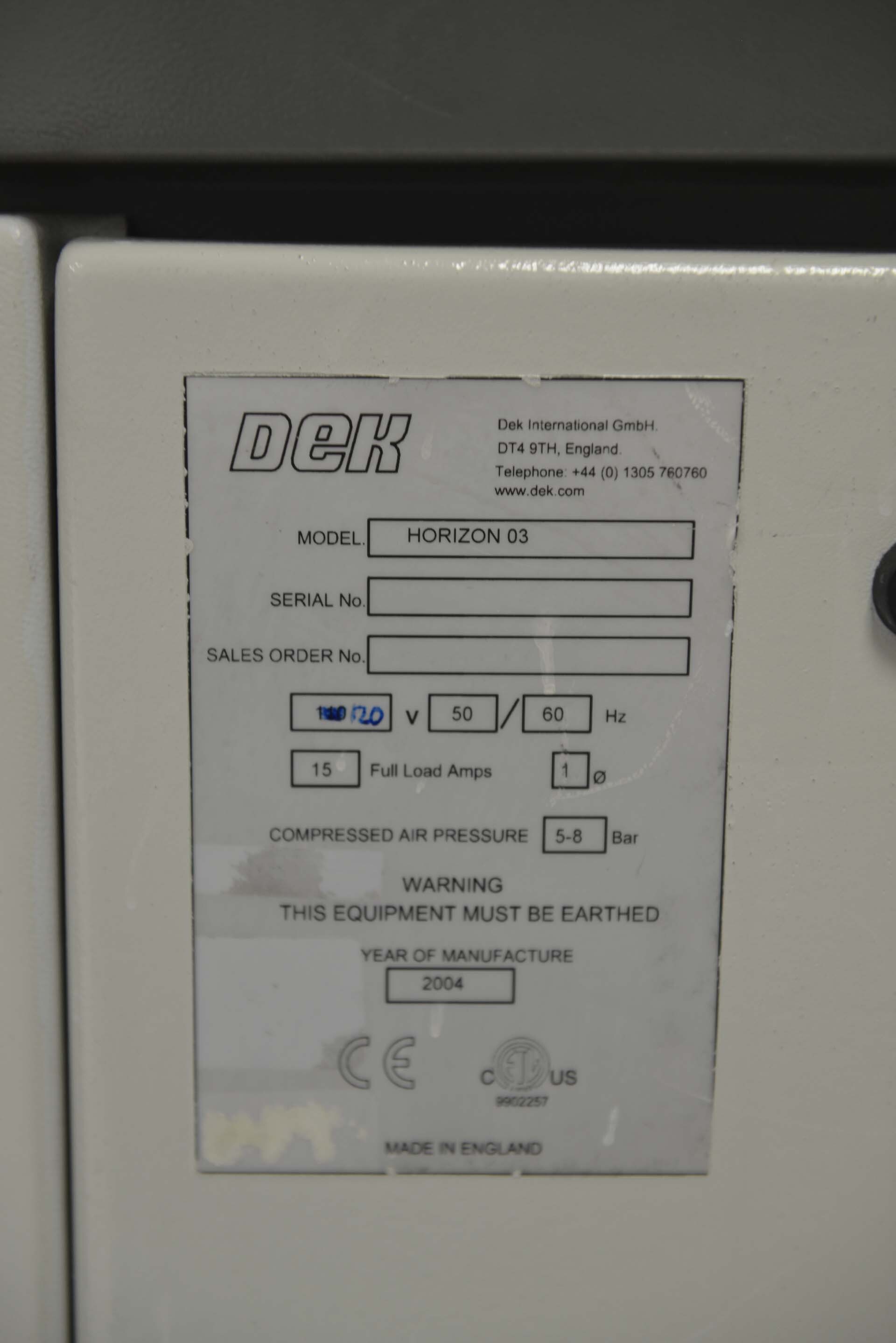 图为 已使用的 DEK Horizon 03 待售