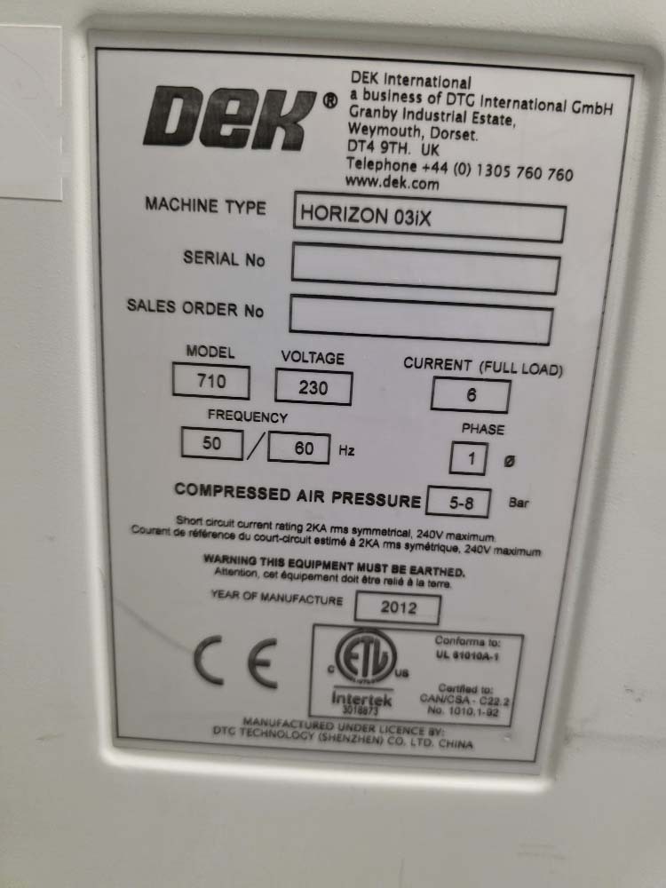 圖為 已使用的 DEK Horizon 03iX 待售