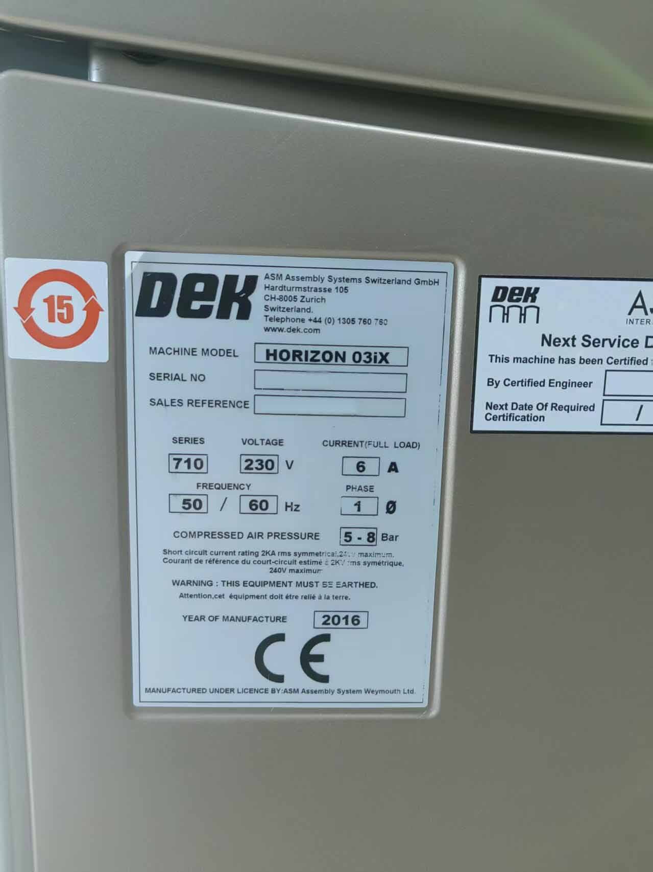 Photo Utilisé DEK Horizon 03iX À vendre