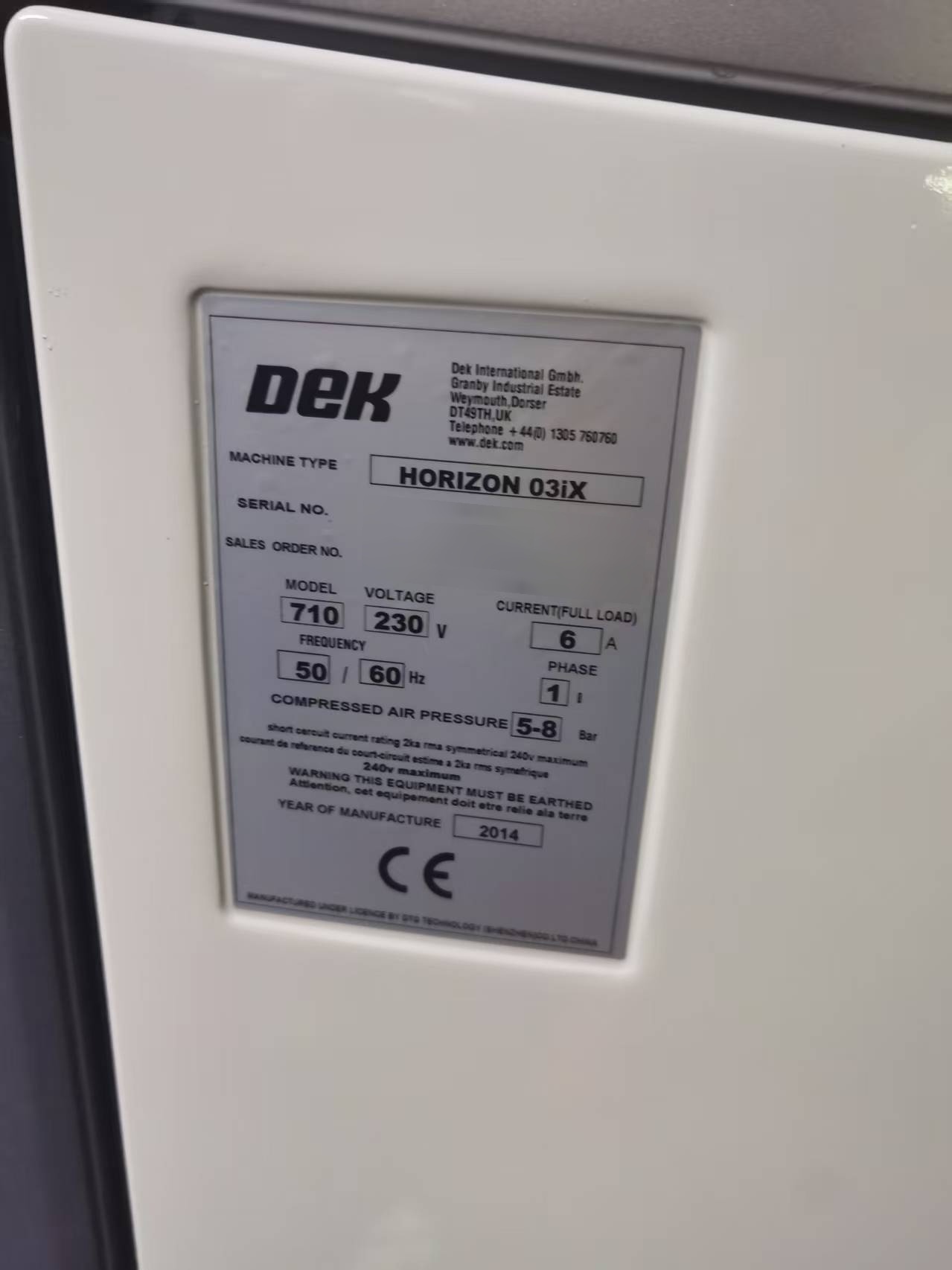 圖為 已使用的 DEK Horizon 03iX 待售
