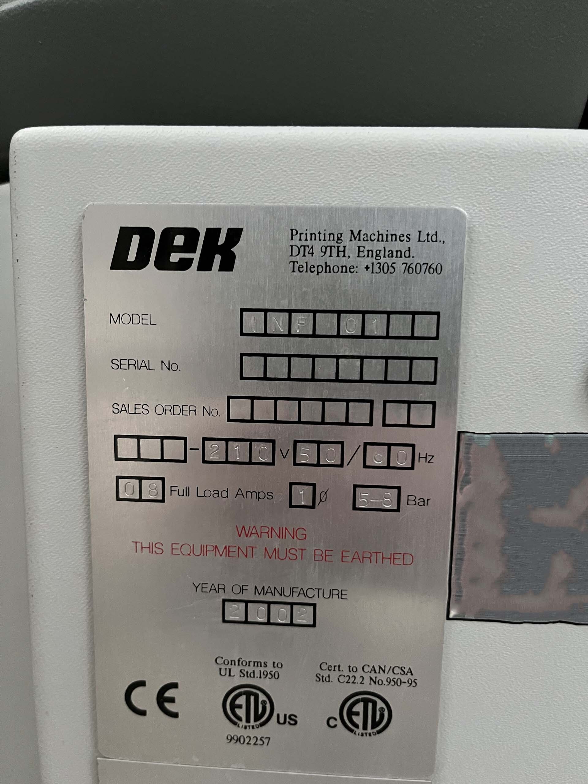 图为 已使用的 DEK INF 01 待售